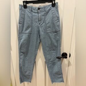 GAP Women's Light Blue Pinstripe Boyfriend Jeans